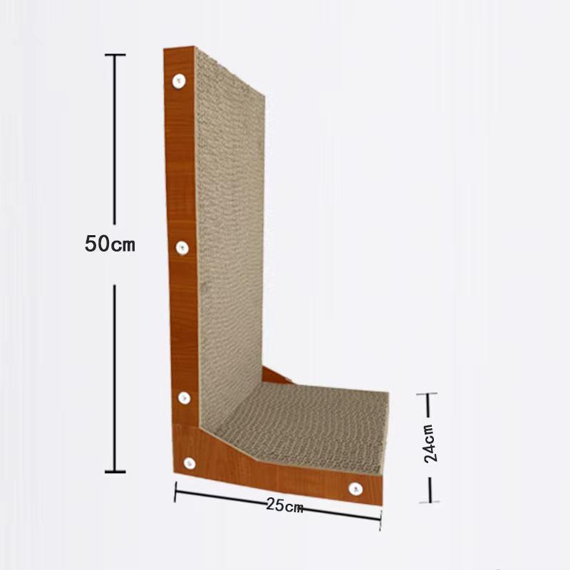 Large L-Shaped Wall-Mounted Cat Scratching Board and Bed Combo