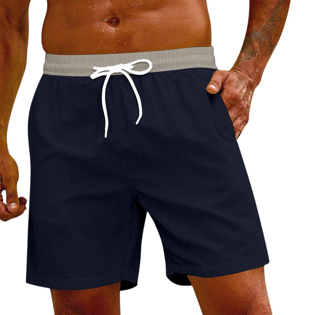 Men's Fashion Elastic Waist Drawstring Shorts Casual Pants