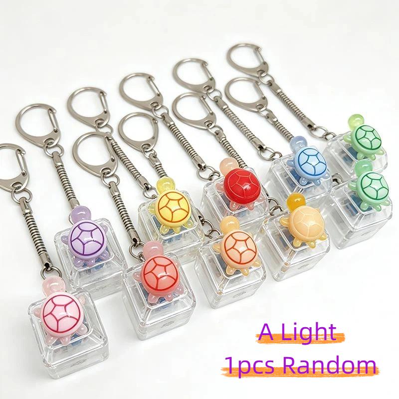 3D Cartoon Turtle Led Keyboard Keychain Fidget Clicker Sensory Stress Relief Toy For Adults Kids