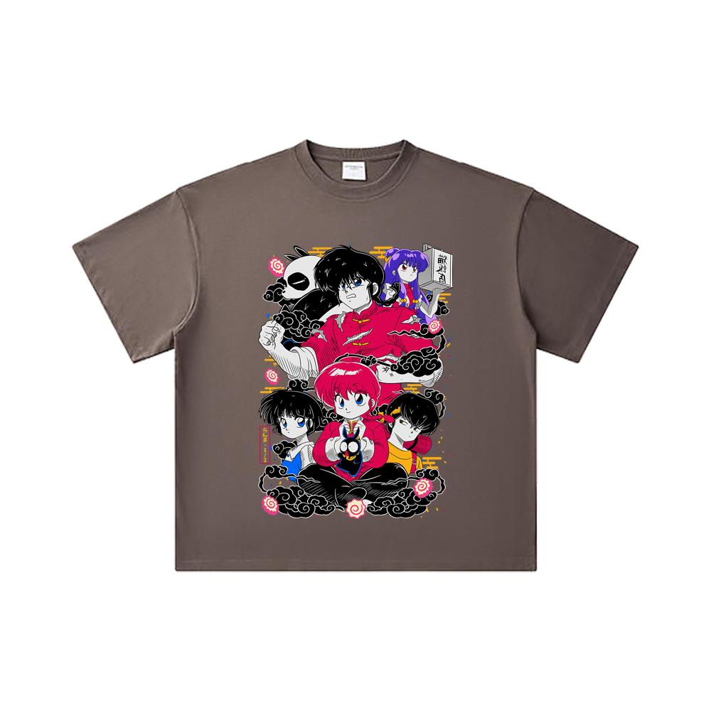 260 GSM Double Yarn 32 Count 100% Cotton Ranma 12 V2 Print Unisex Heavy Cotton T Shirt