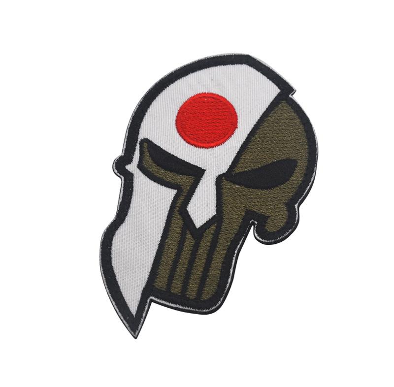 3D Embroidered Punisher Helmet Patch with Molon Labe Velcro Armband