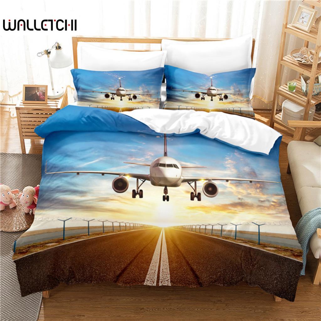 

Aircraft Bedding Set Duvet Cover Set 3d Bedding Digital Printing Bed Linen Queen Size Bedding Set Fashion Design EU single(135x200cm)