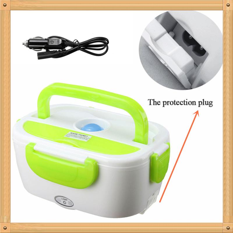 12V Portable Electric Heated Lunch Box Car Electric Heating Lunch Box Rice Food Warmer Container for Travel School Dinnerware