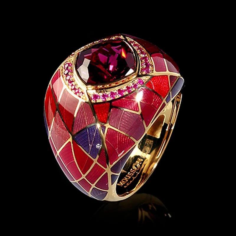 New Milangirl Classic Noble Blue Inlaid Ring for Women Popular Exquisite Party Jewelry Accessories