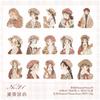 15Pcs Set Sweet Girl Stickers Candy Color Outfit Removable Adhesive Laptop Tablet Decor Decals