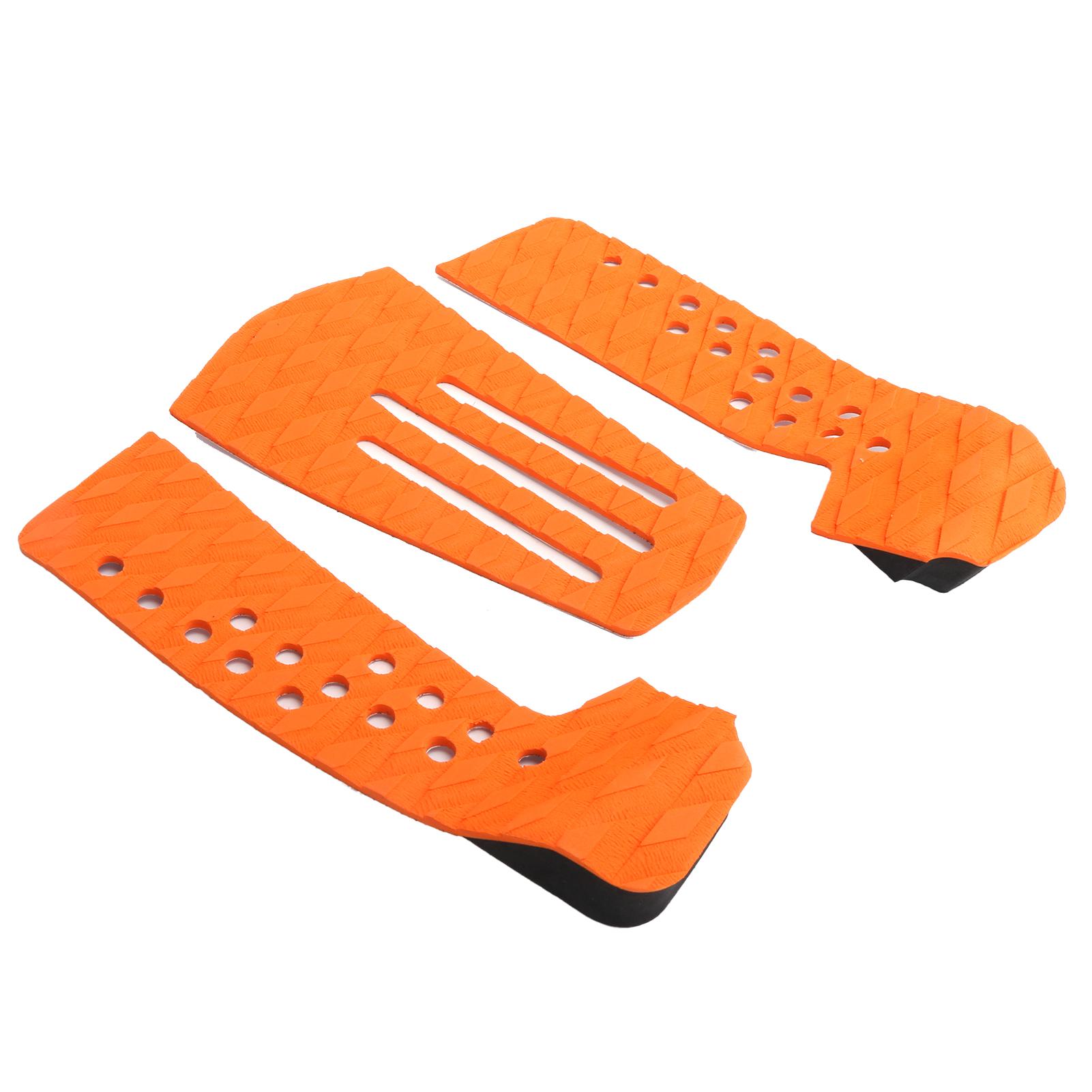

3 Pcs Surfboard Traction Pad AntiSkid MoistureProof Surf Deck Mat for Skimboard Accessories(Orange ) оранжевый
