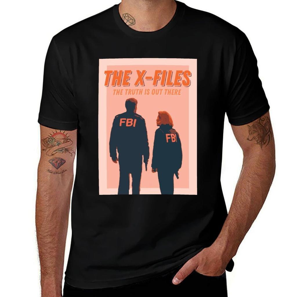 Mulder And Scully Xfiles Vintage Inspired Retro Poster Tshirt Breathable Basic Cotton Tshirt