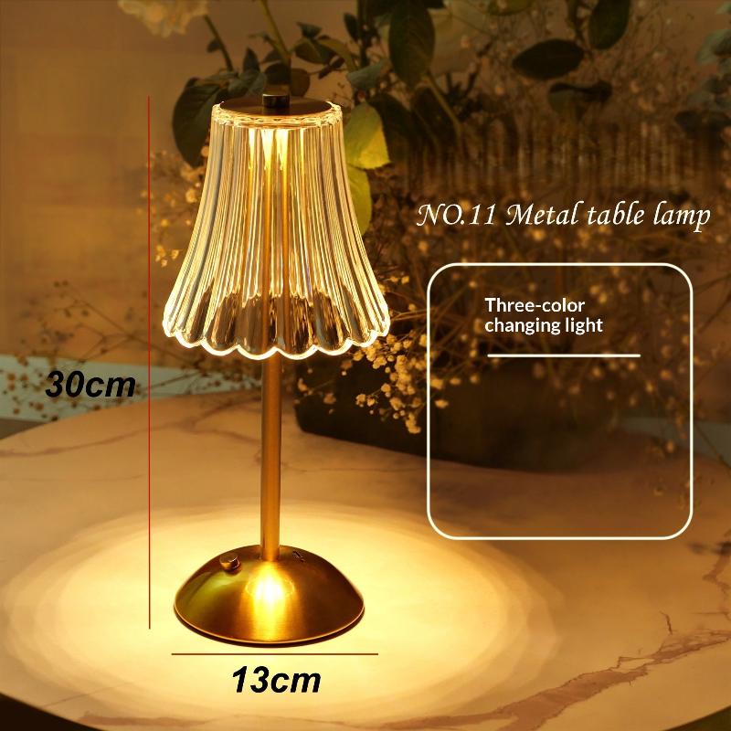 1 Set Dimmable Bar Counter Bedroom 3 Color Bedside Gold Led Table Lamp Touch Usb Rechargeable Desk Light