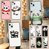 Cartoon Panda Phone Case For iPhone 17 Pro Max 15 14 13 11 12 16 Pro Max Mini 15 16 Plus 16e 17 Air Cover