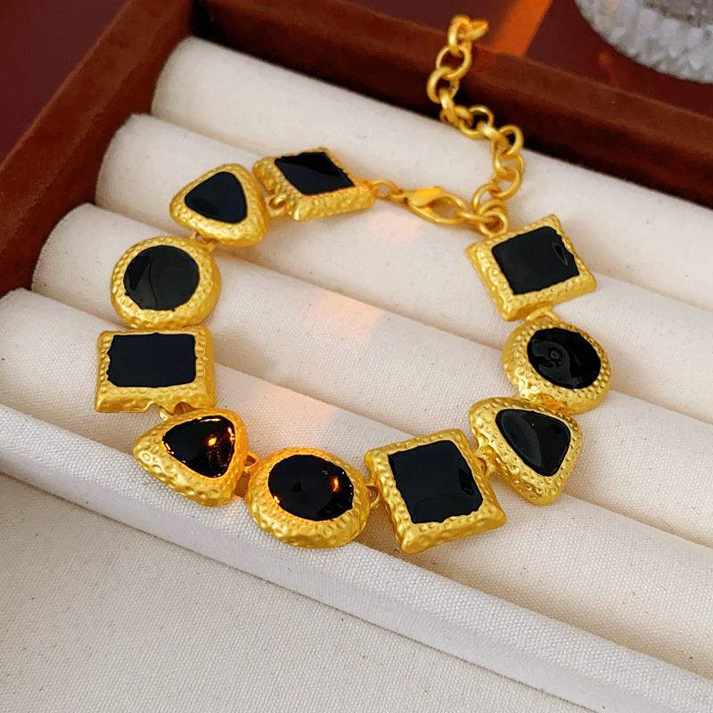 Pre-owned Vintage Retro Diamond-Encrusted Round Necklace & Clavicle Chain Set