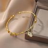 18K Gold Geometric Blue-Eyed Evil Eye Bracelet - Colorful and Versatile.