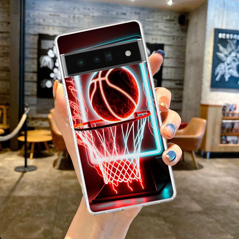 

Cool Basketball Phone Case Cover for Google Pixel 9 8 7 6 5 4 4XL Silicone 7A 6A 5A 4A 3A Pro XL 5G Transparent Shell Capas Bags Pixel 6A