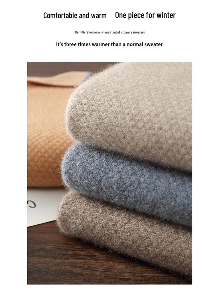 Men's Cashmere Polo Neck Short Sleeve Sweater - Autumn/Winter Business Casual