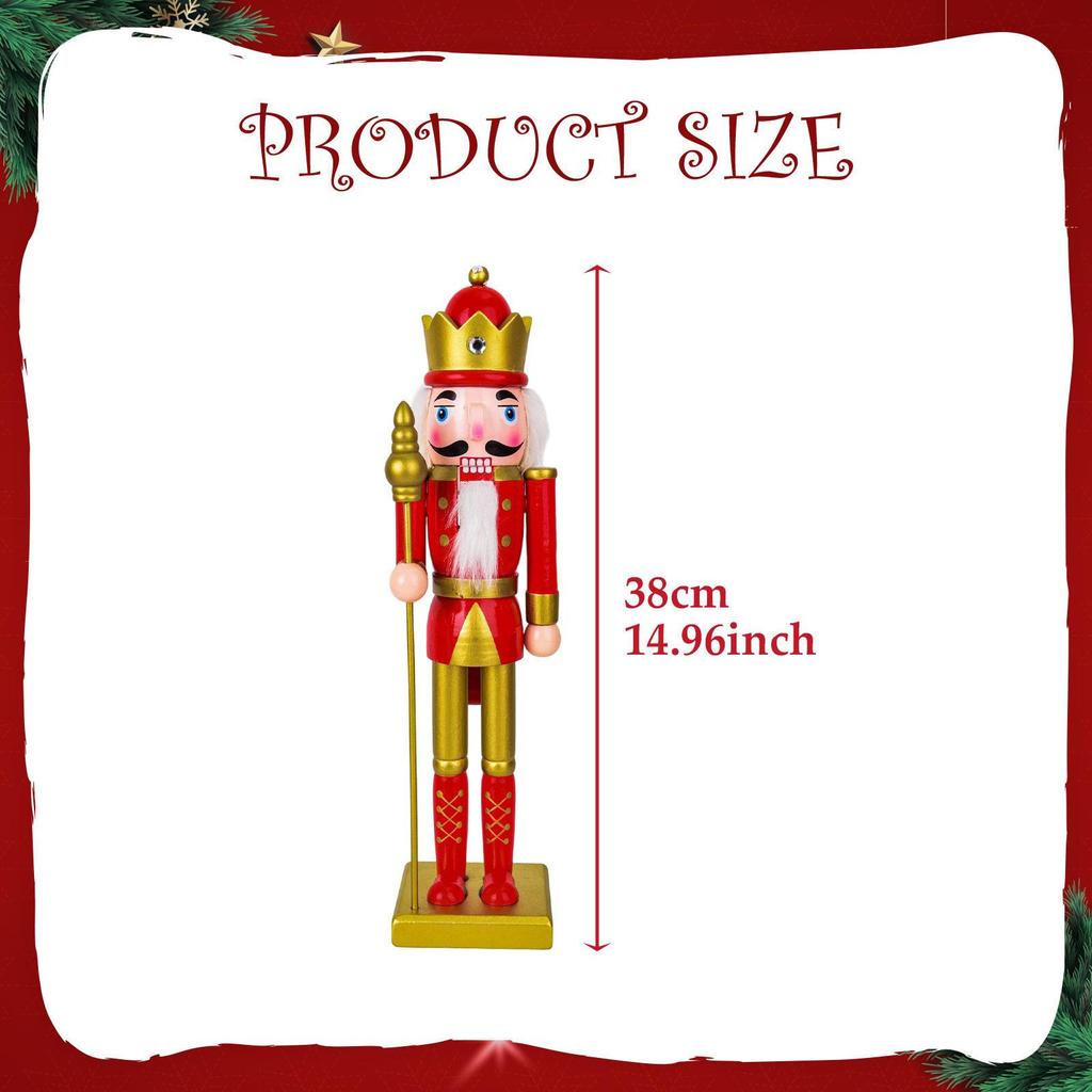 Christmas Nutcracker Figurine Decor Arts Crafts Decorative Statue Tabletop Ornament for