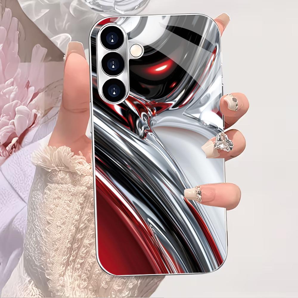 Atmosfera Fashion Semplicità Vetro Galvanizzato di Alta Gamma Custodia per Telefono per Samsung Galaxy S26 S25 S24 S23 S22 S21 FE,Ultra,Plus