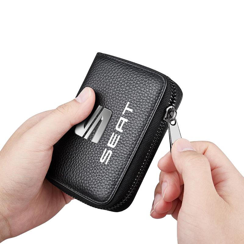 Car Driver's License ID Card Bank Card Wallet Car Styling For SEAT Leon 5F Ibiza 5 6 MII Altea Toledo 3 Cordoba Alhambra