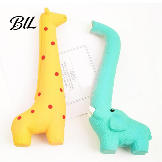 Elephant Dog Toy Latex Animal Squeaky Giraffe Dogs Chew Teeth Cleaning for Aggressive Chewers Fetch Tug-of-War