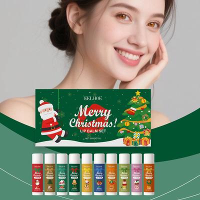 EELHOE Christmas Lip Balm Set: Gentle Daily Care for Moisturizing, Shiny, and Full Lips