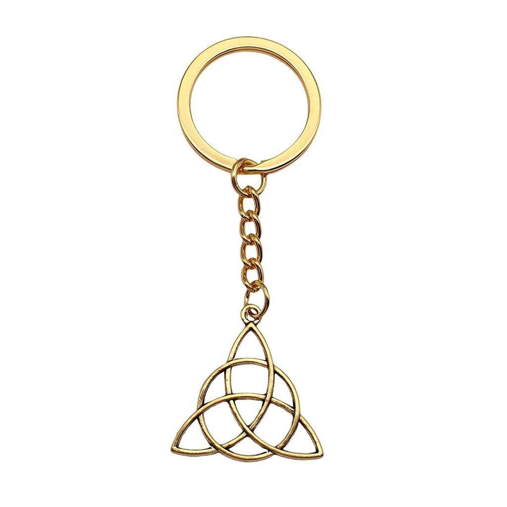Celtic Knot Charm Hexagram Keychain Irish Amulet Key Ring 28mm Ring