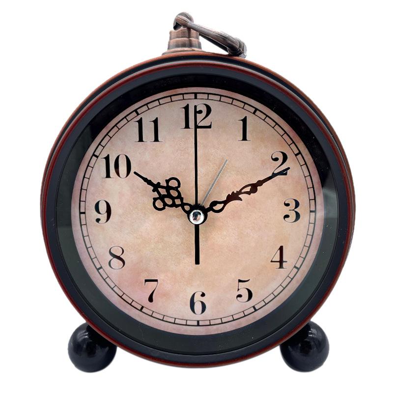 5.5-inch Retro Silent Metal Alarm Clock for Students and Children, Desktop/Desktop Clock