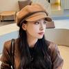 Newsboy for Autumn and Cold Decorated with Metal Hunting Cap with for Women and UV Makes Face Look [Qzkouma] Cap, Hat, Cap, Winter, Protection,