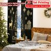 Set aus 2 flachen Druckvorhängen ohne Stange Merry Christmas Dekorationsdesign Valentinstag Feiertag Vielseitig Hergestellt aus Polyester