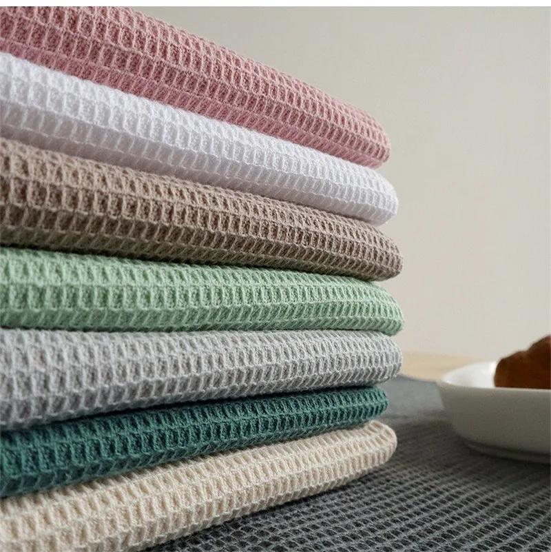 1Pc 45x65cm Waffle Cotton Solid Color Home Absorbent Tea Towel Kitchen Dish Cloth Table Napkin