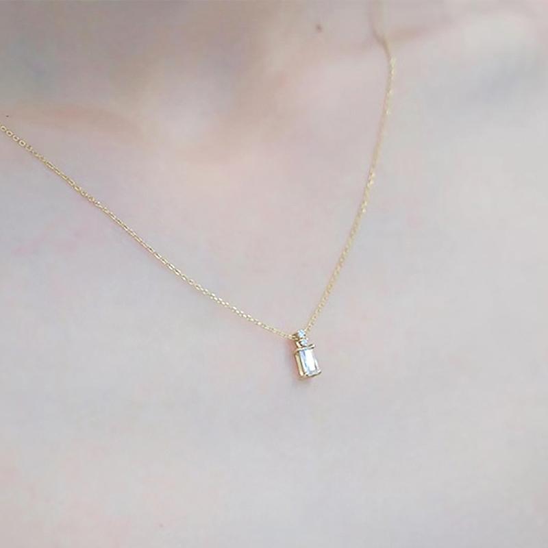 Colier delicat cu zirconiu strălucitor, pentru doamnă, pandantiv delicat de culoare aurie, bijuterii pentru logodnă, accesorii cadou rafinate