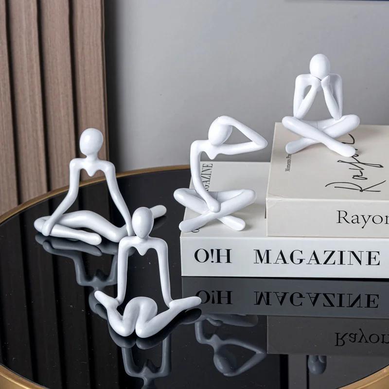 11cm Creative Plastic Abstract Figures Ornament Sculpture Study Room Statue Home Office Accessories Decoration Gift
