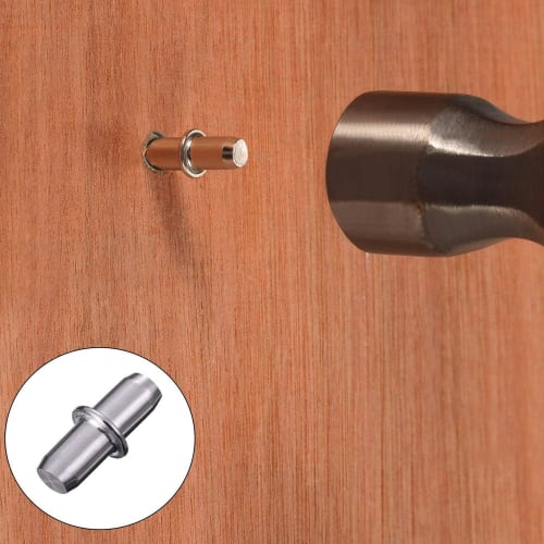 Set of 20, approximately 6mm x 17mm, shelf support pins, dowels, shelf dowels, shelf bracket dowels, metal dowels, insert type, shelf support parts, 6