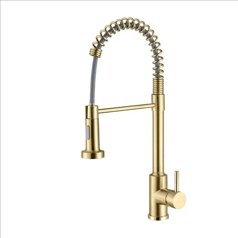 Matte Black Spring Kitchen Sink Faucet Pull Down Kitchen Faucet Single Handle Mixer Tap 360 Rotation Torneira Cozinha Mixer Tap