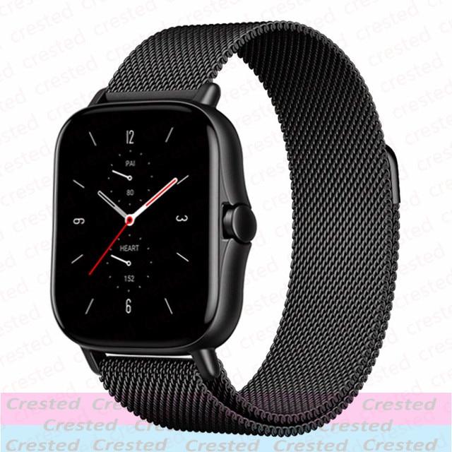 20mm/22mm Magnetic Band For Amazfit GTS/4/2/2e/3/GTS2 Mini/GTR 47mm/GTR2/3/Pro/4 Stratos Metal Watch Bracelet Amazfit Bip Strap
