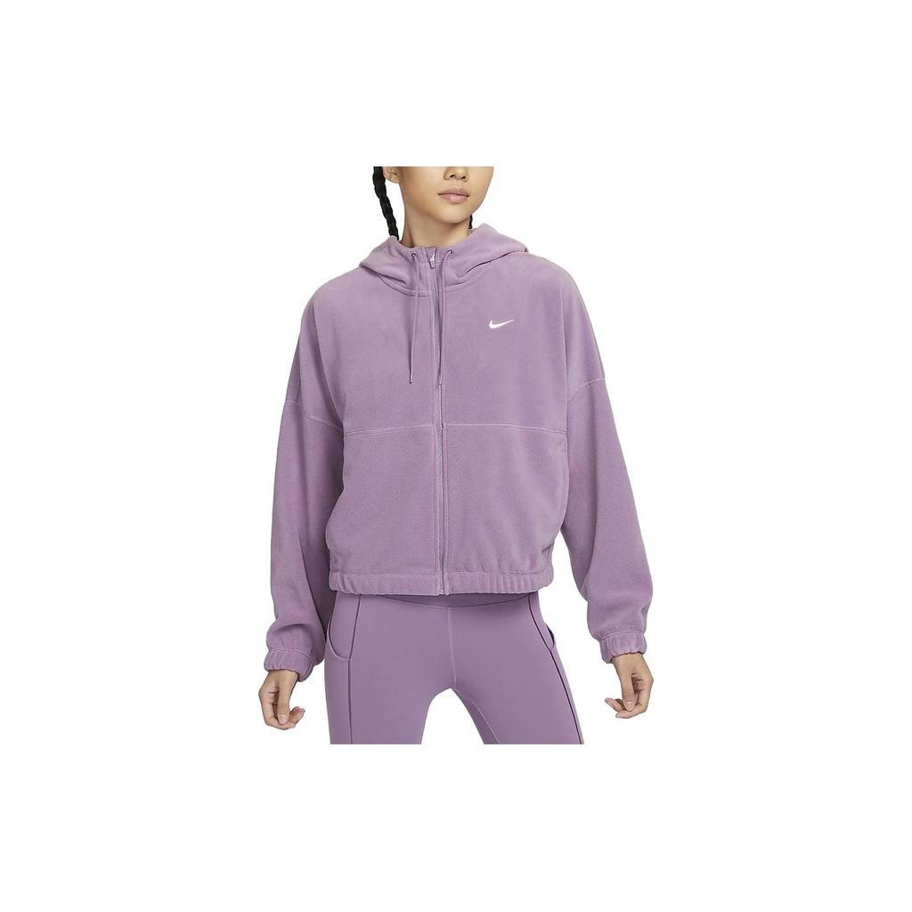Nike Therma-Fit One Solid Color Hooded Casual Zip Fleece Jacket Women Jackets Dust-Purple FB5639-536