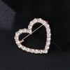 Elegant Rhinestone Heart Brooch for Women's Fashionable Clothing Accessories