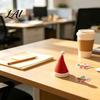 Small Statues for Home 3D Printed Flexible Spring Santa Hat Figurine Retractable Spiral Coil Christmas Toys Desktop Ornament with White Base Novelty