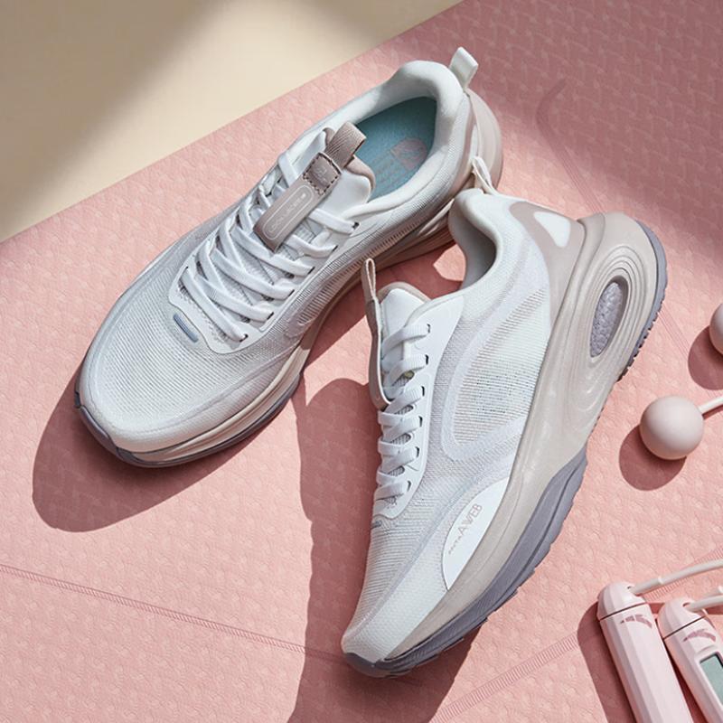Anta Arc Cushioning Low Top Running Shoes Women Sneakers White Pink 122437790-2