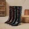 2026 Autumn and Winter Slim Heel New Pointed Elastic Knee High Boots