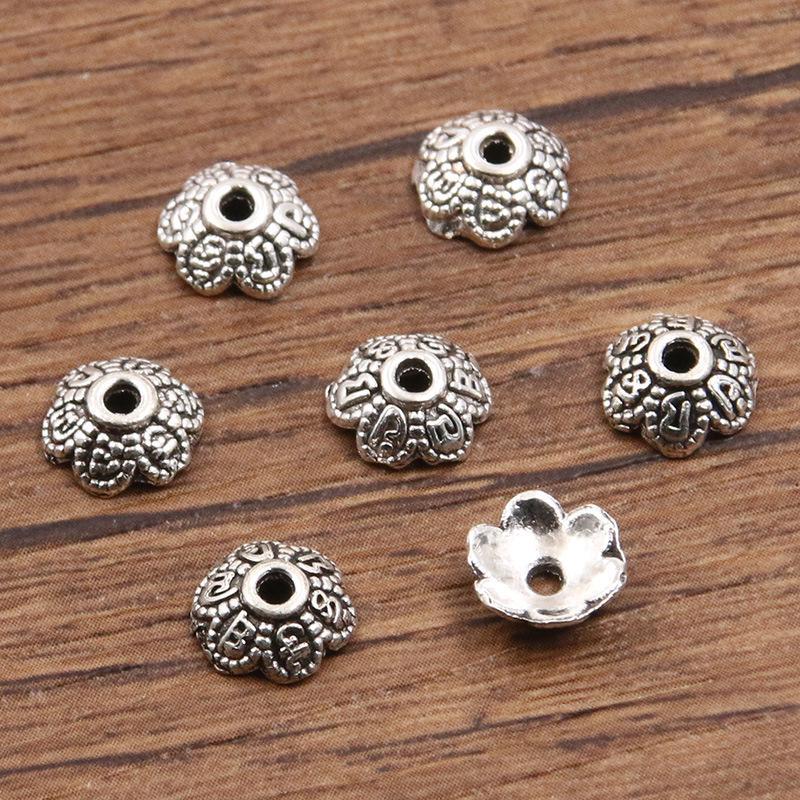 

Античні срібні роздільники-квіти: Багатостильовий, порожнистий дизайн для DIY браслетів та намист