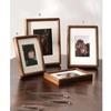 Zwart Walnoot Fotolijst Echt Houten Ronde Hoek Zwenk Tafel 6/7/8 Inch Pen-gatverbinding Fotolijst Huisdecoratie Foto Lijst