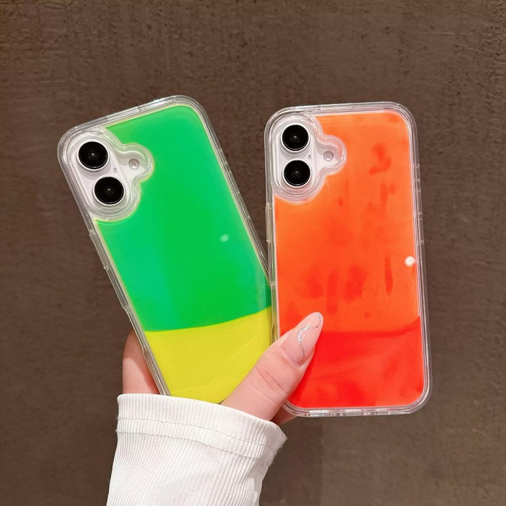 Apple 17 mobile phone case for 17PROMAX luminous mobile phone case Quicksand liquid foreign trade explosion 16PRO gradual change