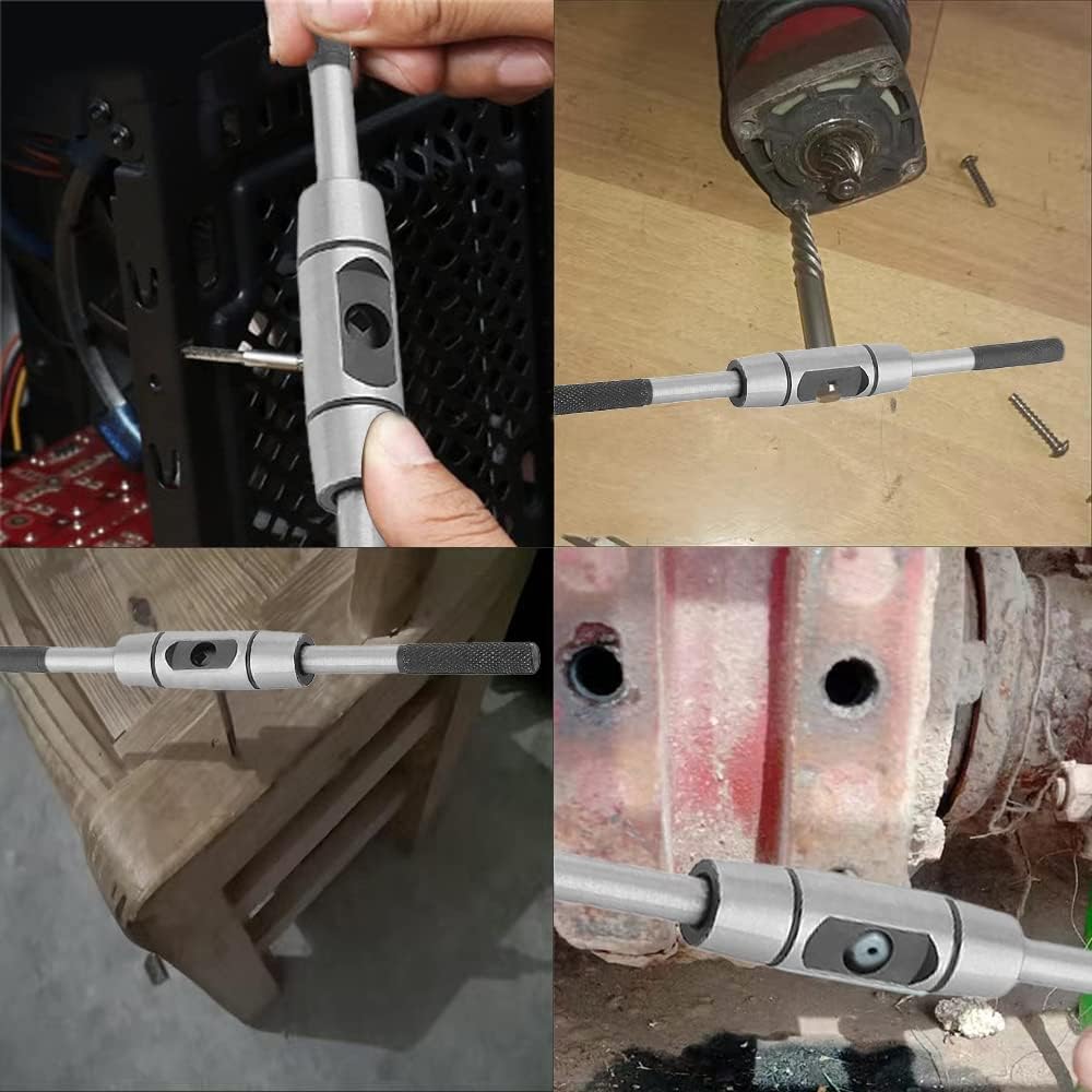 Utoolmart Adjustable Tap Wrench Handle, for Metric M10-M16 Taps, Hand Taps Holder Tap Reamer Tapping Wrench Tool, Die-casting Body