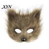 Animation Lovers Gift Plush Fox Cosplay Mask, Fluffy Tail, Costumes Props, Fuzzy Comic Exhibition Performance Props Mask for Costume Party Anime