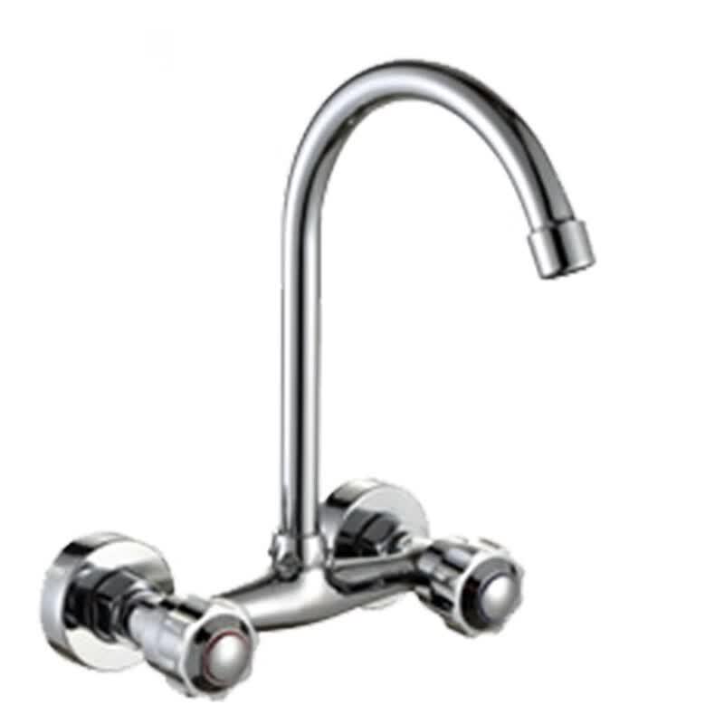 Wall-Mounted Kitchen Faucet with Hot & Cold Water