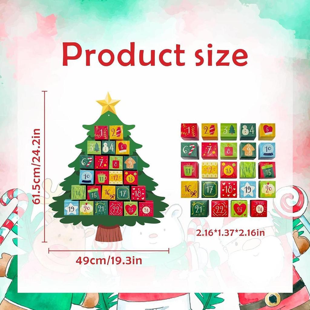 Julkalender Hängande Vägg Dörr Dekoration 24 Dagar Nedräkning Återanvändbar Adventskalender Presentförpackning