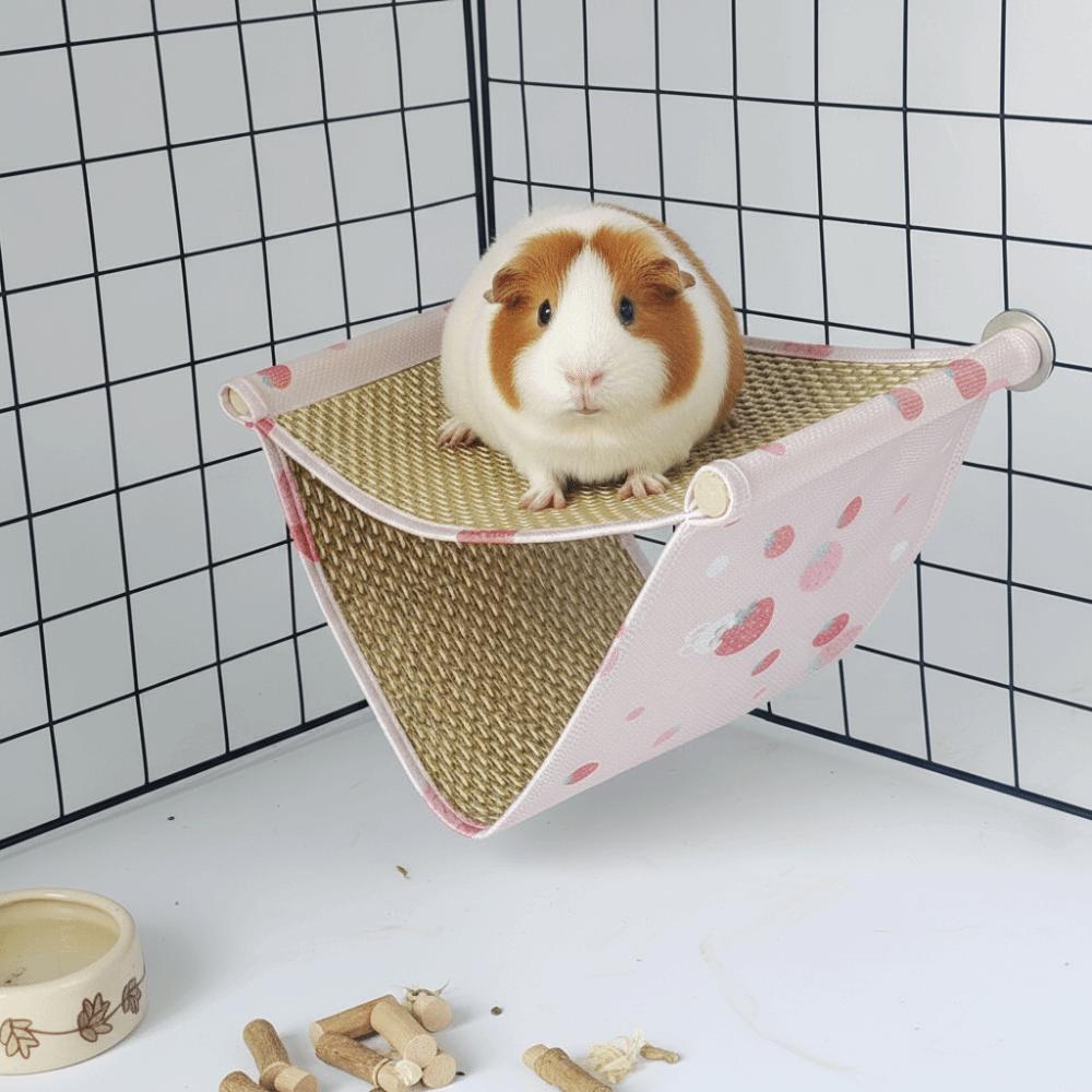Double Layered Pet Hammock Cool Mat Cartoon Pattern Cooling Hammock Comfortable Breathable Hamster Jumping Platform Summer