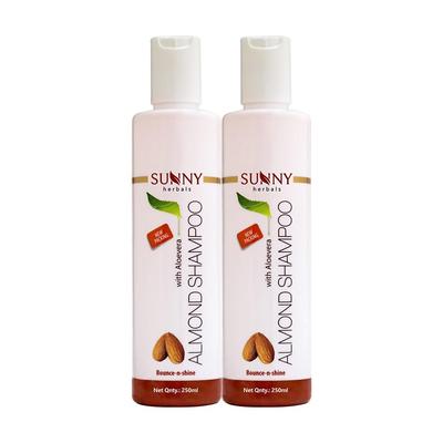 Sonniges Mandelshampoo Für Weiches Glänzendes Haar Feuchtigkeitsspendende Tägliche Pflege Für Frauen Männer 250 ml X Packung mit 2 Familiengebrauch Pflegend