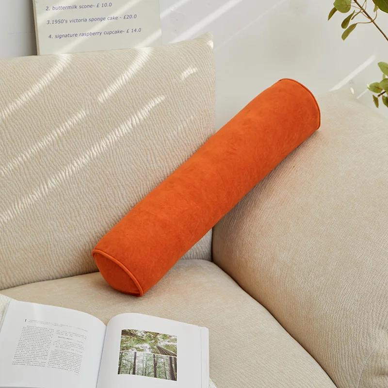 Long Body Pillow Round Cushion Head Leg Back Support Backrest Pillow for Sofa Bed Roll Cushion Removable Washable