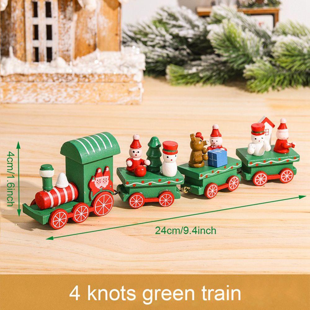 For Xmas Gifts Home Decor Christmas Decoration Small Train Ornaments Wooden Party Supplies