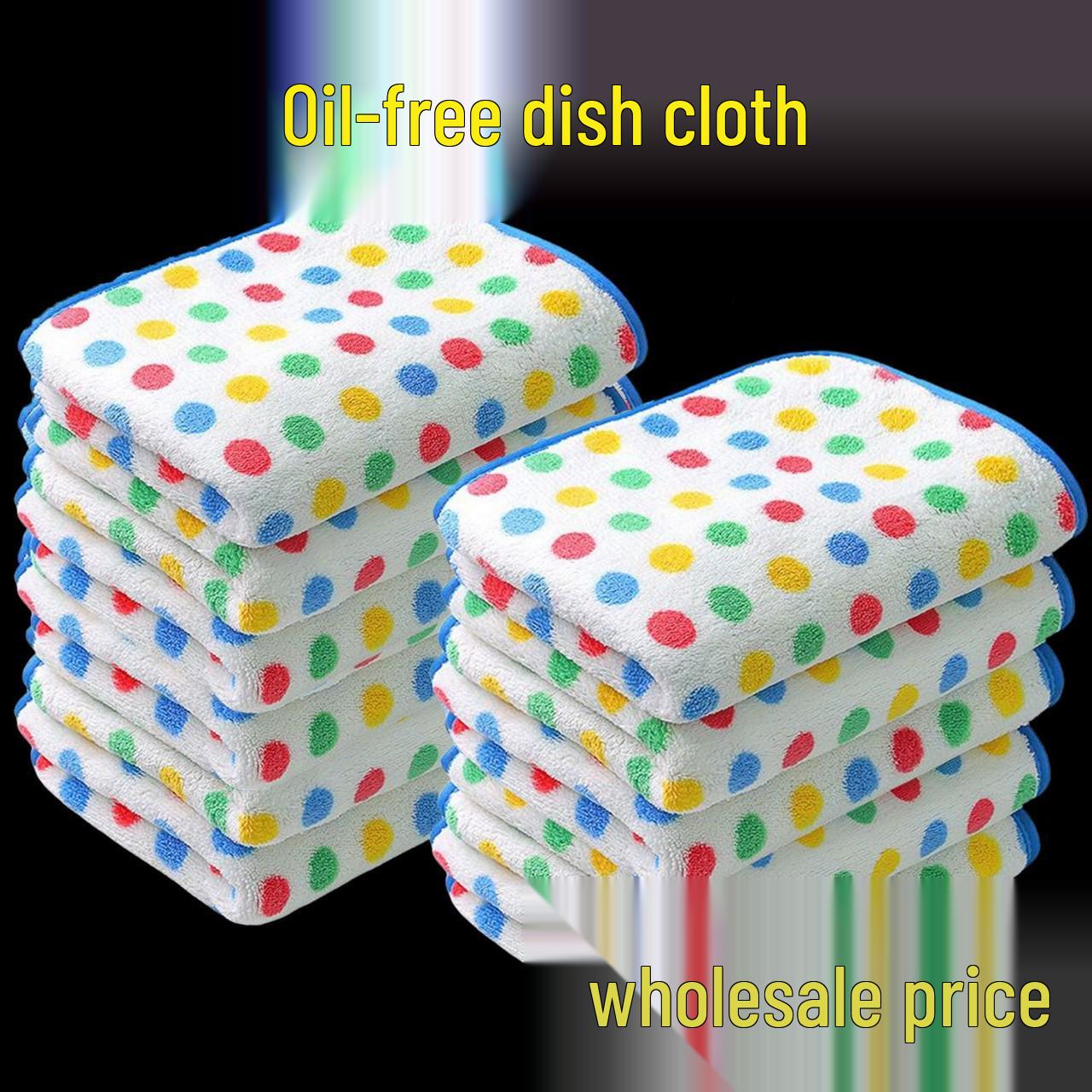 Non-Stick Oil Dishwashing Cloth with Absorbent, Streak-Free, and Lint-Free Qualities; Ideal for Kitchen Use, Includes a Specialty Storage Rack. 25x25 cm