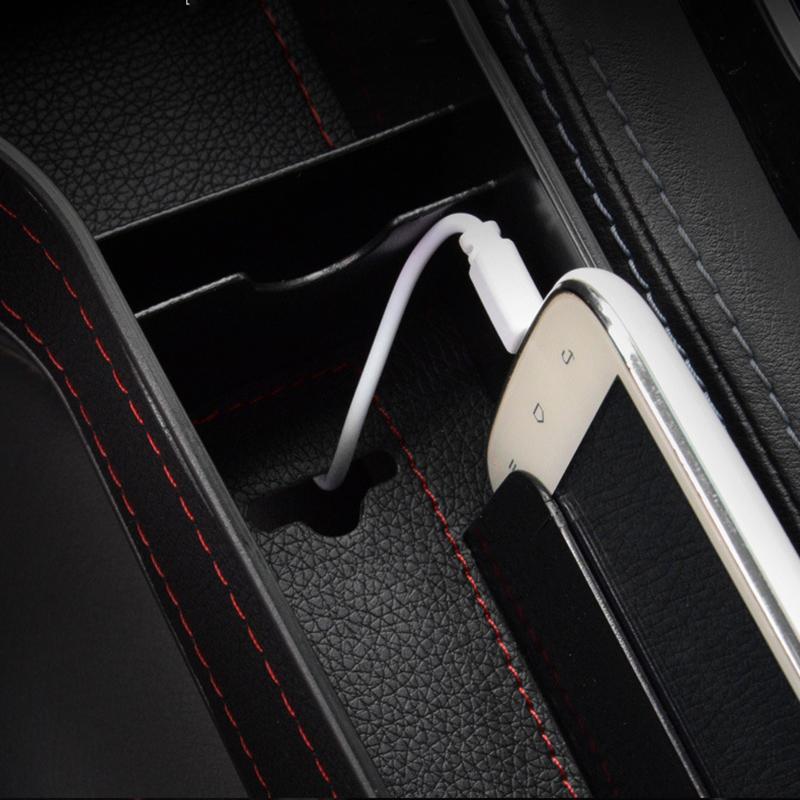 Leather Car Cup Holder Seat Side Pockets Storage Holder Auto Seat Gap Crevice Storage Organizer Box Auto Interior Accessories